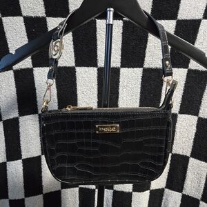 Bebe Tara saddle shoulder bag in black